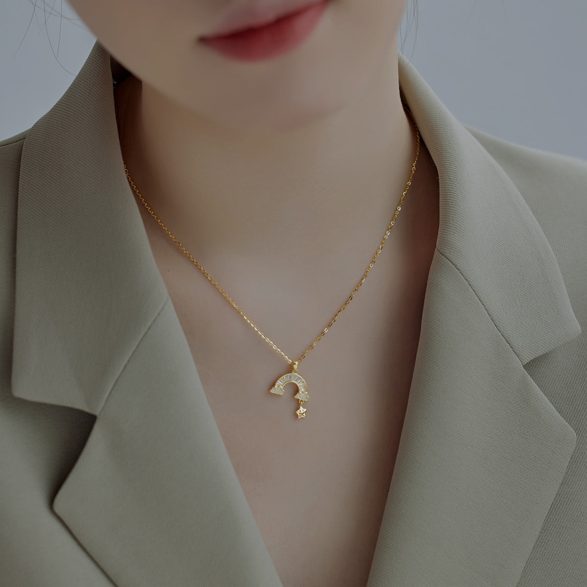 [LORA]Unique Rainbow Star Necklace