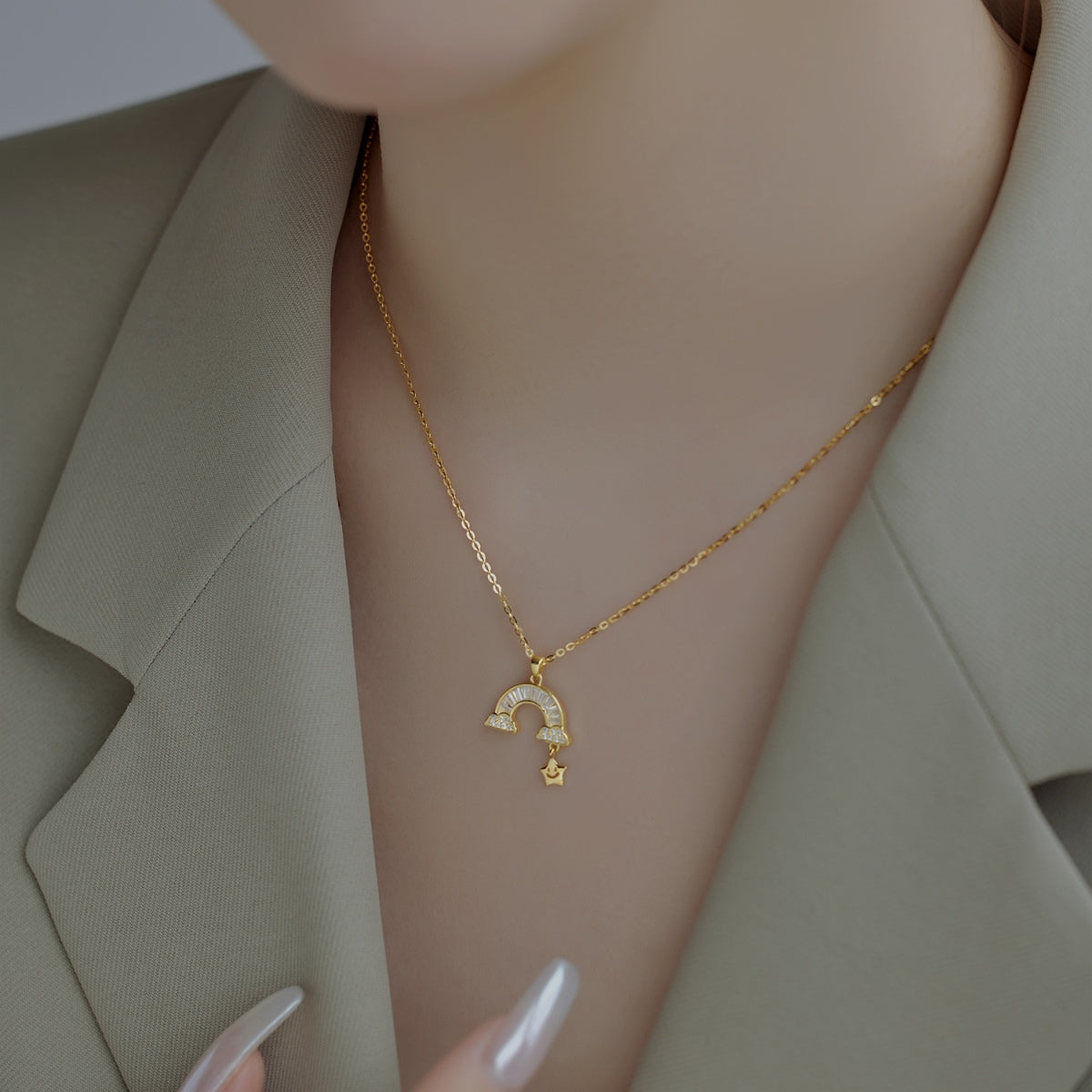 [LORA]Unique Rainbow Star Necklace