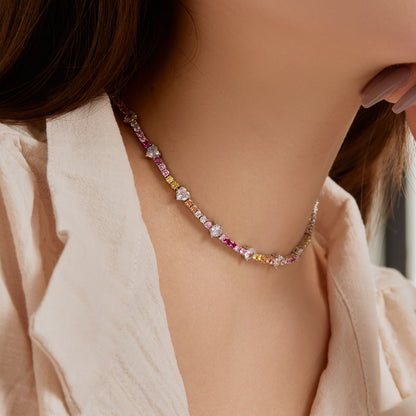 [LORA]Delicate Colorful Rainbow Tennis Chain
