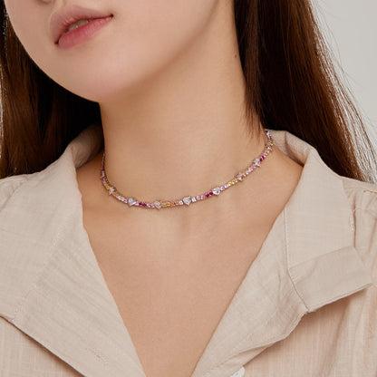 [LORA]Delicate Colorful Rainbow Tennis Chain