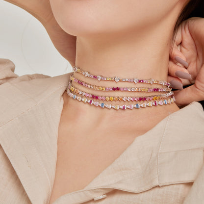 [LORA]Delicate Colorful Rainbow Tennis Chain
