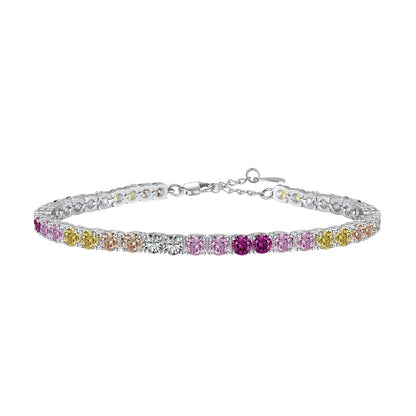 [LORA]Radiant Colorful Round Cut Tennis Bracelet