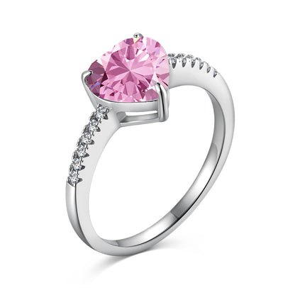 [LORA]2.0 Carat Dazzling Lustrous Heart Cut Lover Ring