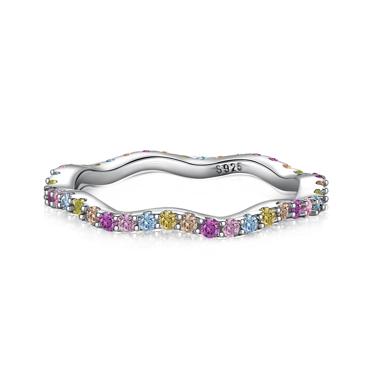 [LORA]Dainty Colorful Round Cut Party Ring