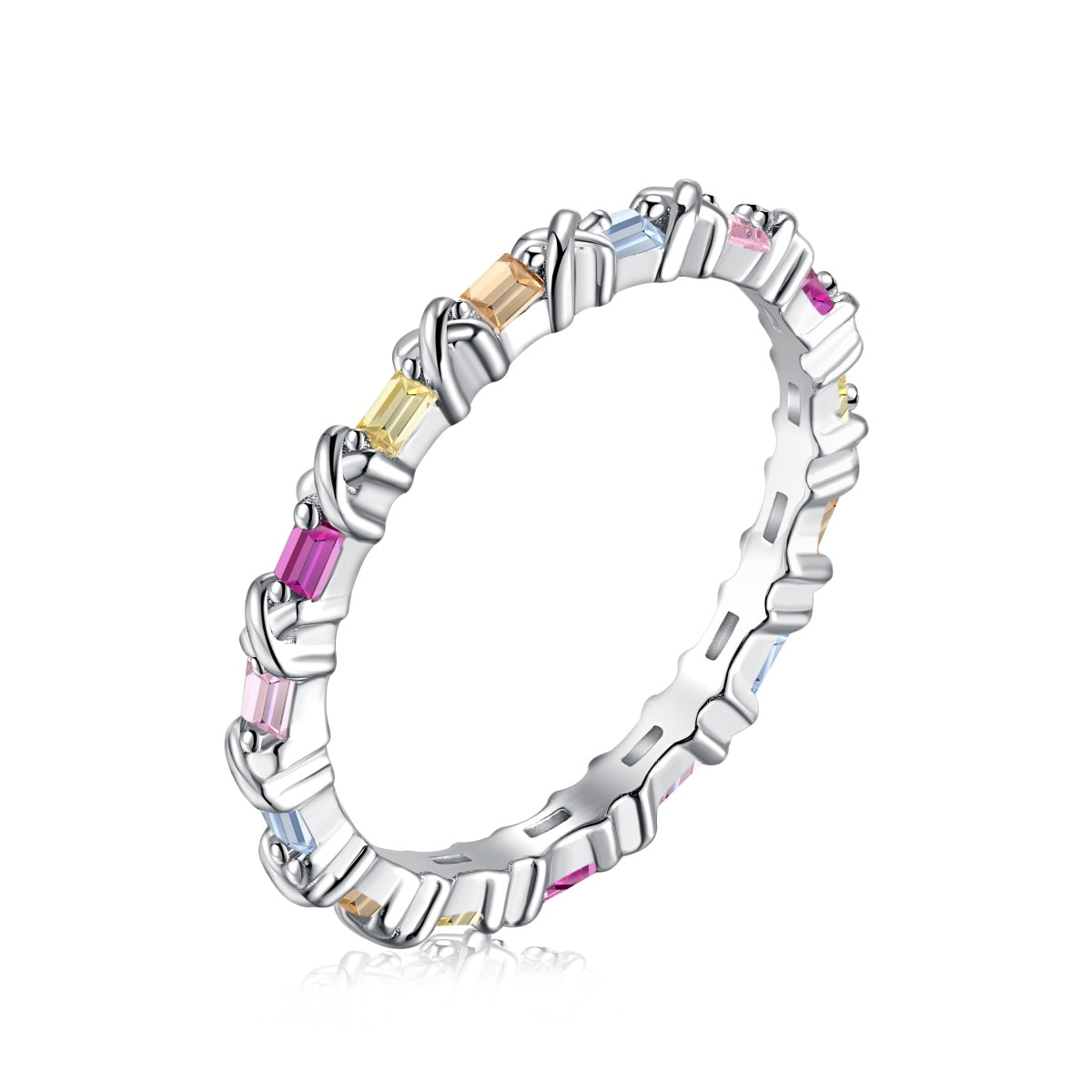 [LORA]Charming Colorful Round Cut Daily Ring