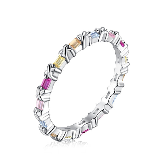 [LORA]Charming Colorful Round Cut Daily Ring
