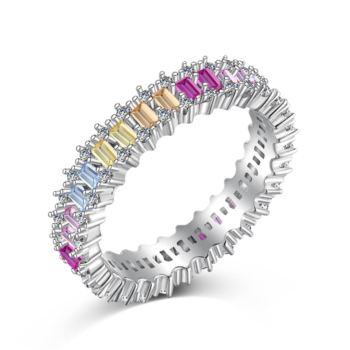[LORA]Splashy Ornate Emerald Cut Cocktail Ring
