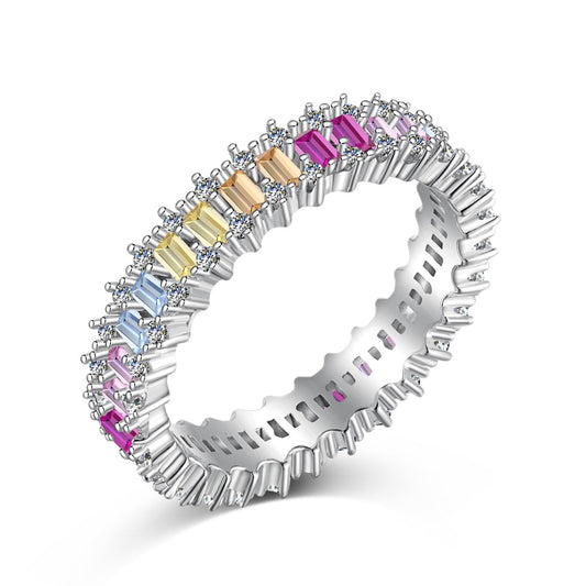 [LORA]Splashy Ornate Emerald Cut Cocktail Ring