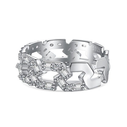 [LORA]Sparkling Vibrant Emerald Cut Daily Ring