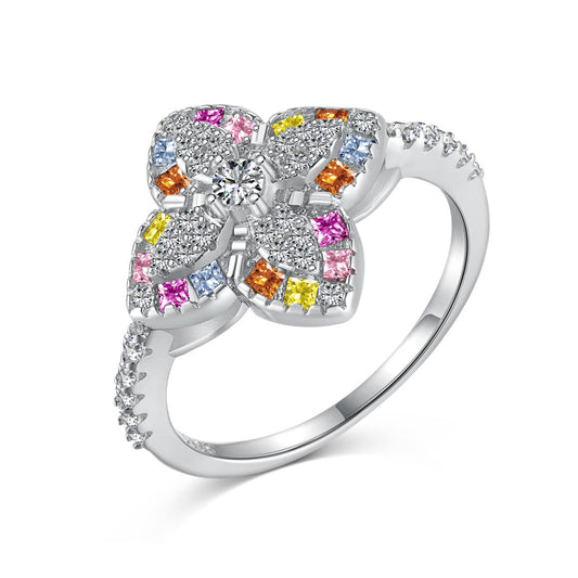 [LORA]Luxurious Colorful Flower Shape Banquet Ring