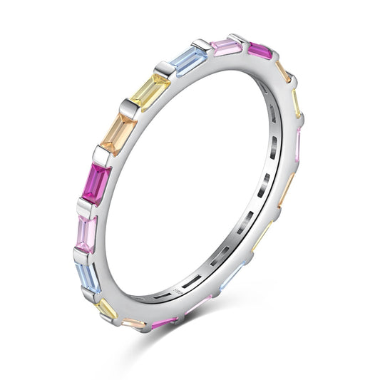 [LORA]Exquisite Multicolored Emerald Cut Daily Ring
