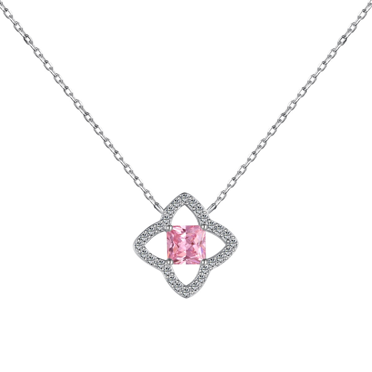 [LORA]Exquisite Flower Shape Princess Cut Necklace