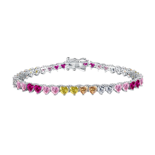 [LORA]Luxurious Colorful Romantic Heart Shape Lover Bracelet