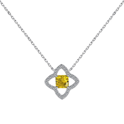 [LORA]Exquisite Flower Shape Princess Cut Necklace