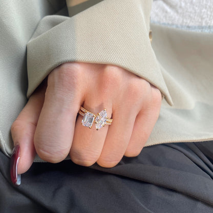 [LORA]2.0 Carat Scintillating Ornate Radiant Cut Party Ring