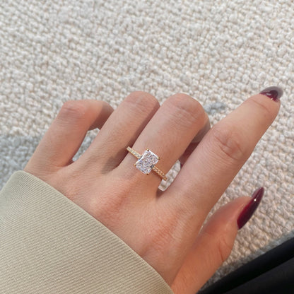 [LORA]2.0 Carat Dazzling Sparkling Radiant Cut Party Ring
