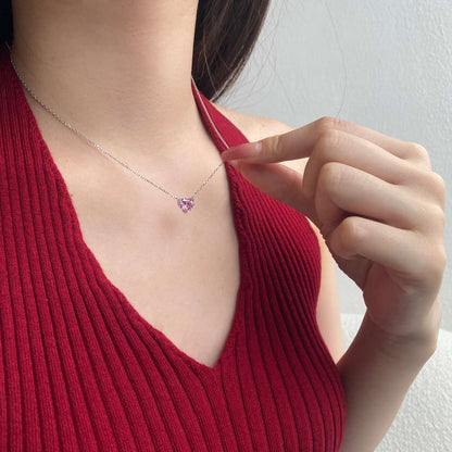 [LORA]6.0 carat Radiant Heart Shape Necklace