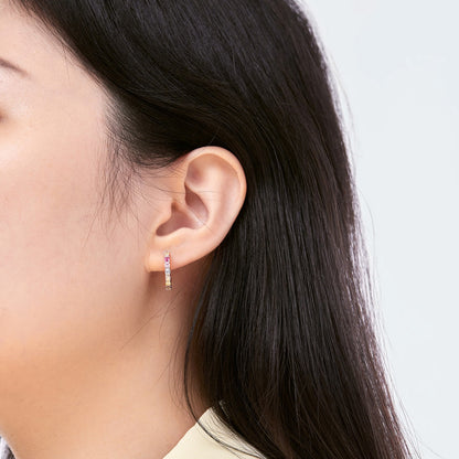 [LORA]Radiant Colorful Round Cut Earrings