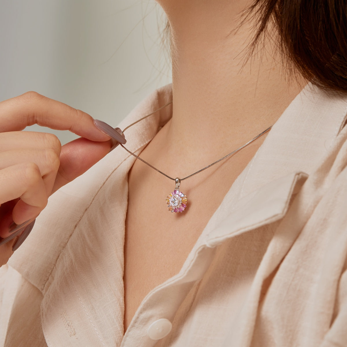 [LORA]Charming Flower Colorful Necklace