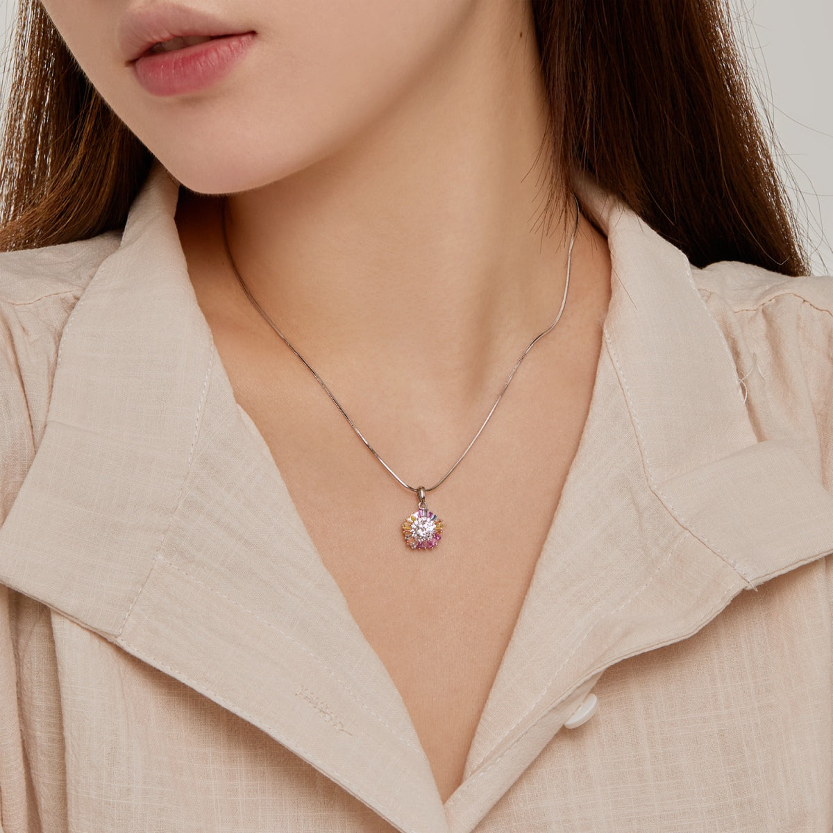 [LORA]Charming Flower Colorful Necklace