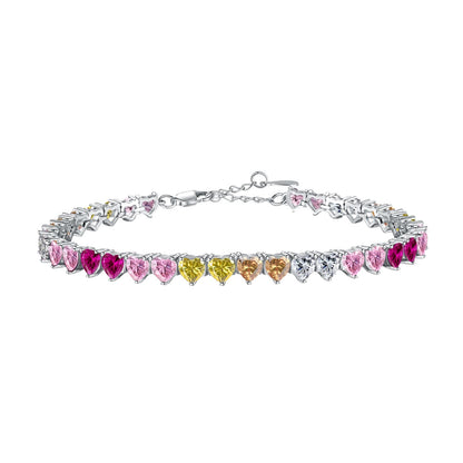 [LORA]Luxurious Colorful Romantic Heart Shape Lover Bracelet