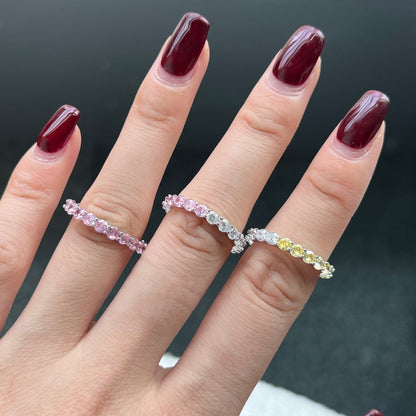 [LORA]Sparkling Round Cut Tennis Ring