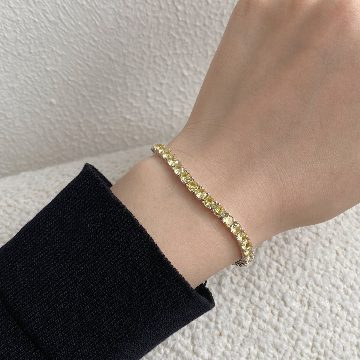 [LORA]Ornate Dazzling Round Cut Tennis Bracelet