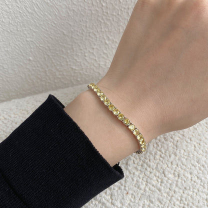 [LORA]Ornate Dazzling Round Cut Tennis Bracelet