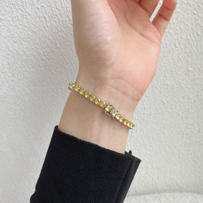 [LORA]Ornate Dazzling Round Cut Tennis Bracelet