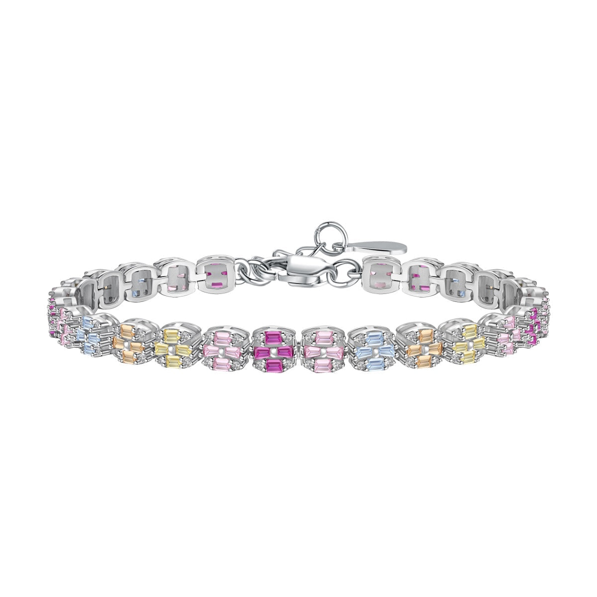 [LORA]Delicate Colorful Emerald Cut Daily Bracelet