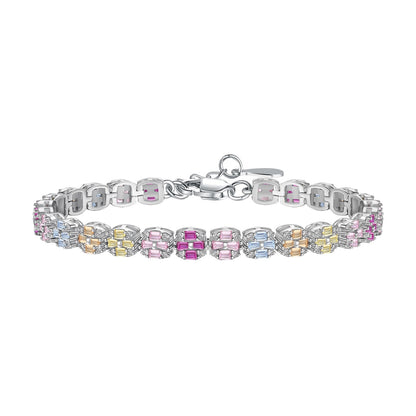 [LORA]Delicate Colorful Emerald Cut Daily Bracelet