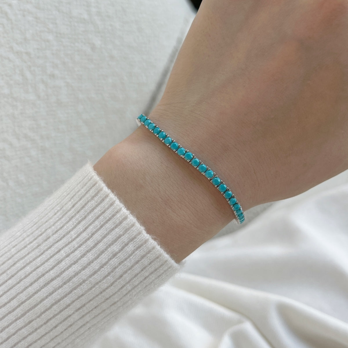 [LORA]Dainty Charming Round Cut Tennis Bracelet
