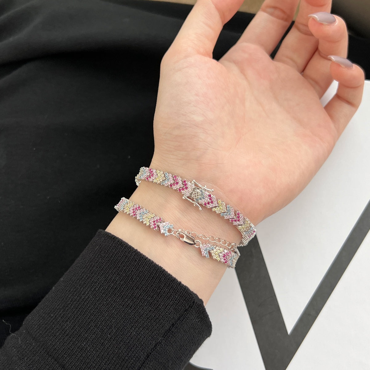 [LORA]Ornate Sparkling Round Cut Party Bracelet