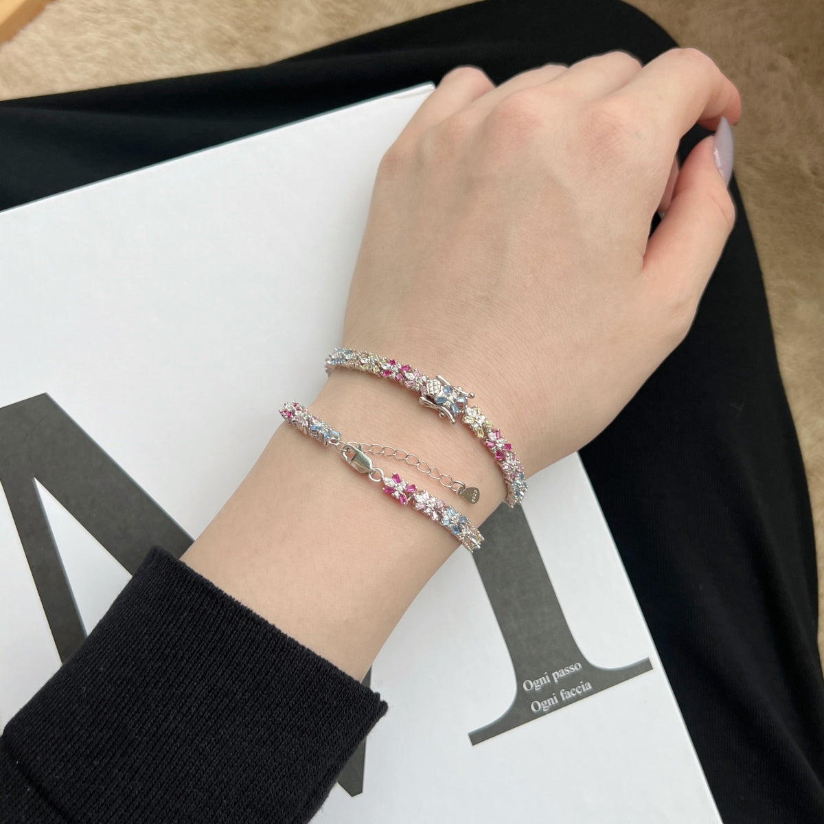 [LORA]Radiant Colorful Emerald Cut Party Bracelet
