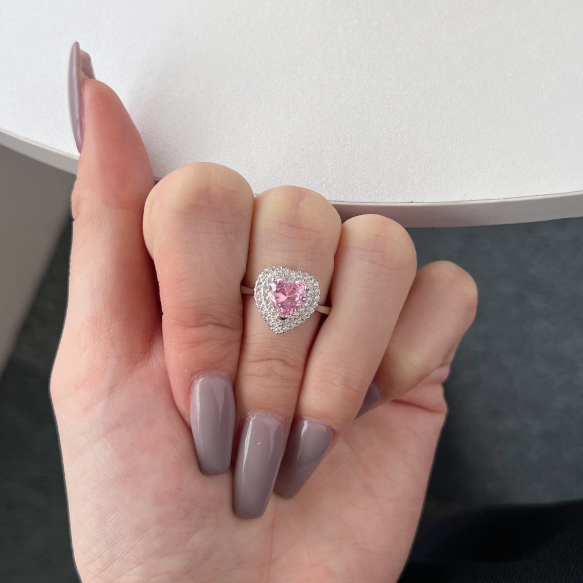 [LORA]Delicate Ebullient Heart Shape Wedding Ring