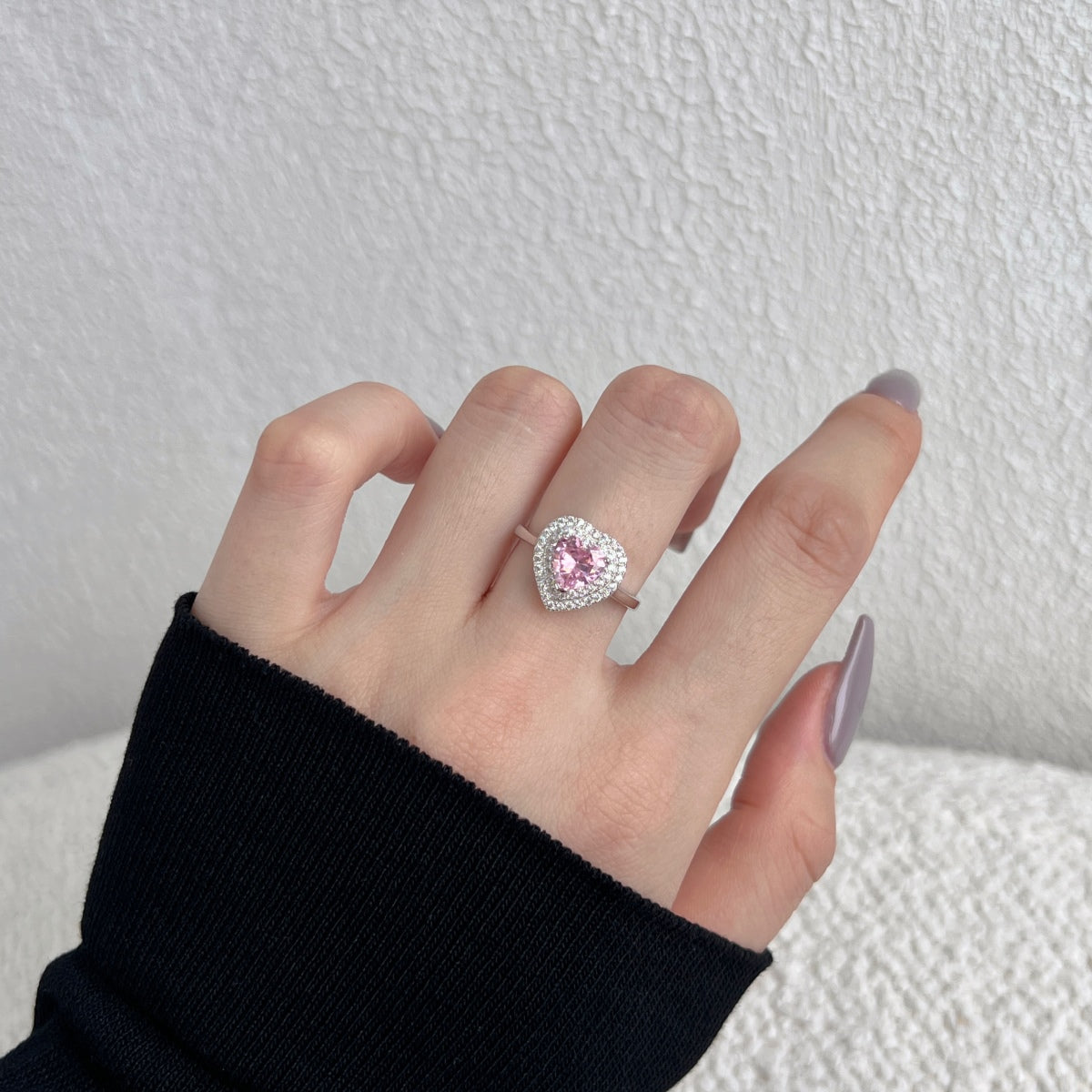 [LORA]Delicate Ebullient Heart Shape Wedding Ring