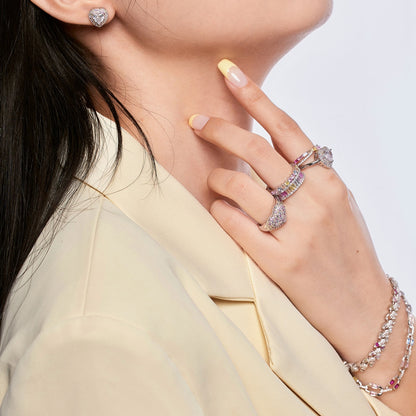 [LORA]Delicate Ebullient Heart Shape Wedding Ring