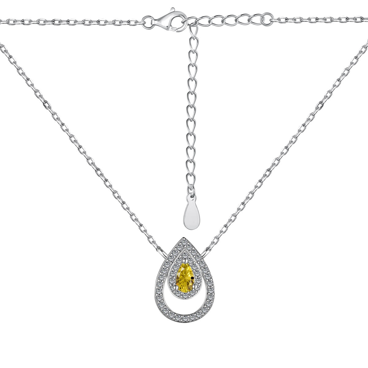 [LORA]Sparkling Pear Cut Necklace