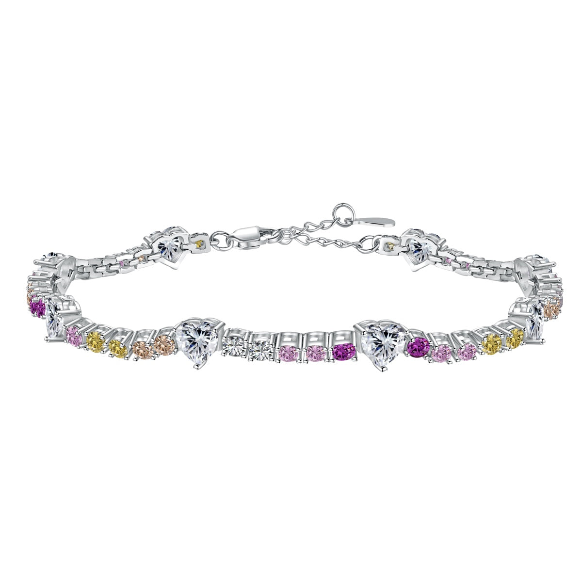 [LORA]Romantic Heart Shape Round Cut Lover Bracelet