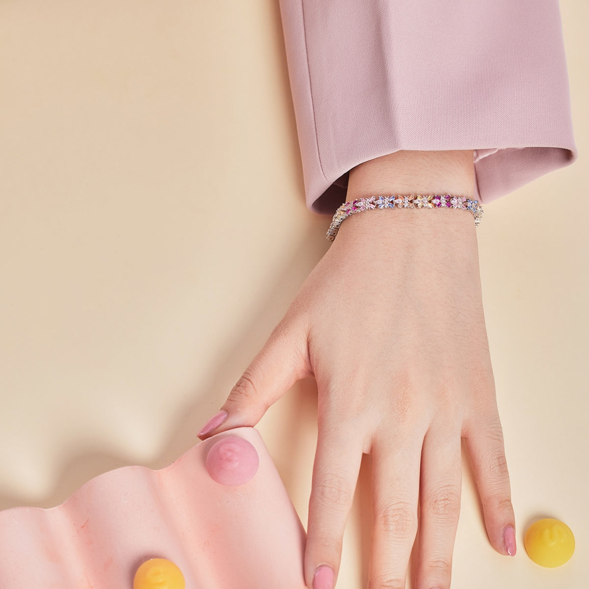 [LORA]Radiant Colorful Emerald Cut Party Bracelet
