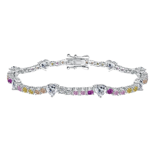 [LORA]Romantic Heart Shape Round Cut Lover Bracelet