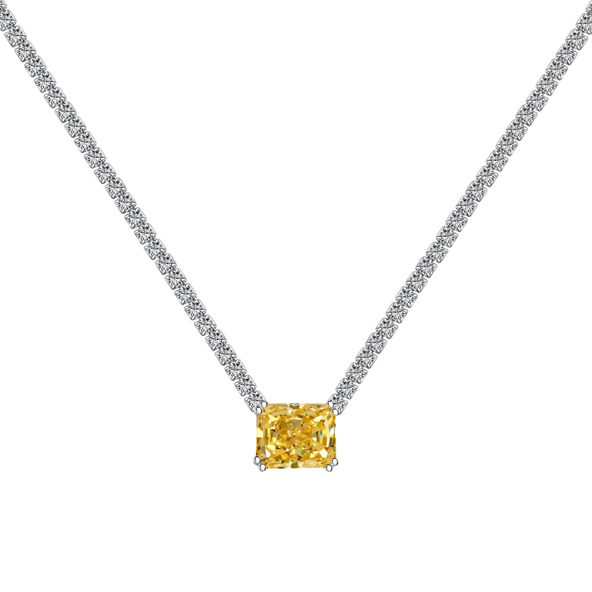 [LORA]4.0 Carat Elegant Radiant Cut Necklace