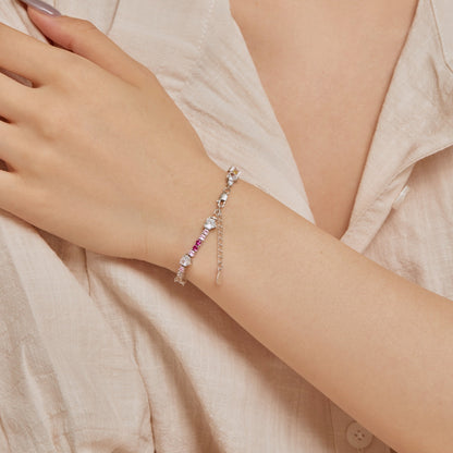 [LORA]Romantic Heart Shape Round Cut Lover Bracelet