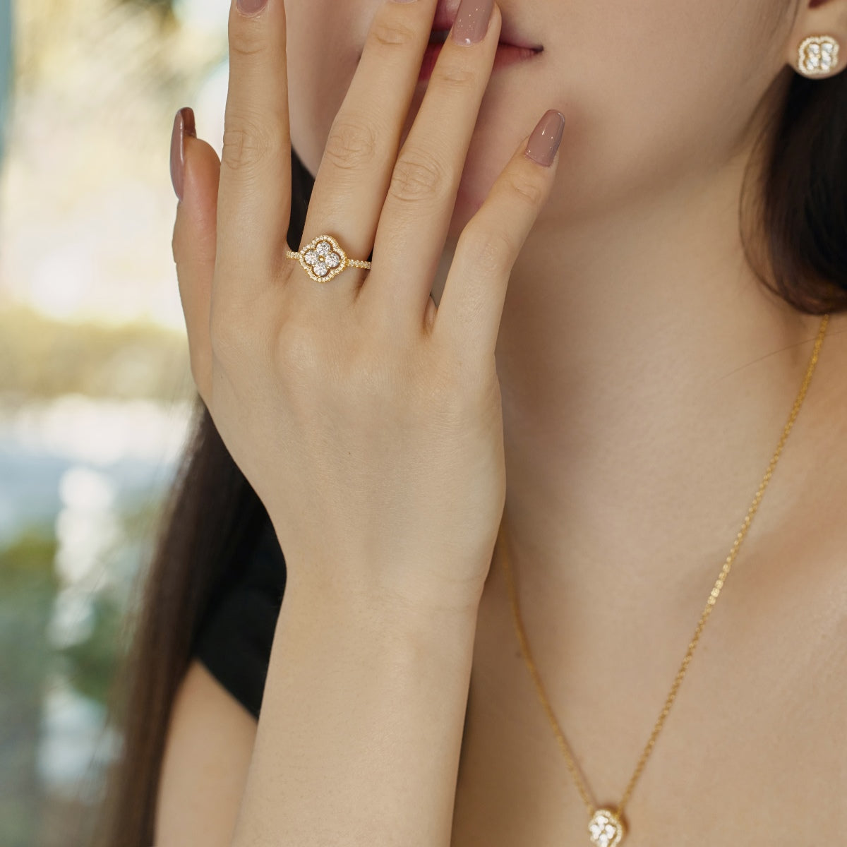 [LORA]Four Leaf Clover Flower Design Ring