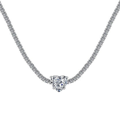 [LORA]2.0 Carat Sparkling Tennis Heart Cut Necklace