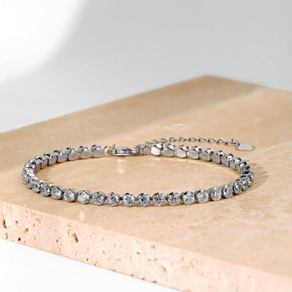[LORA]Dazzling Sparkling Round Cut Daily Bracelet