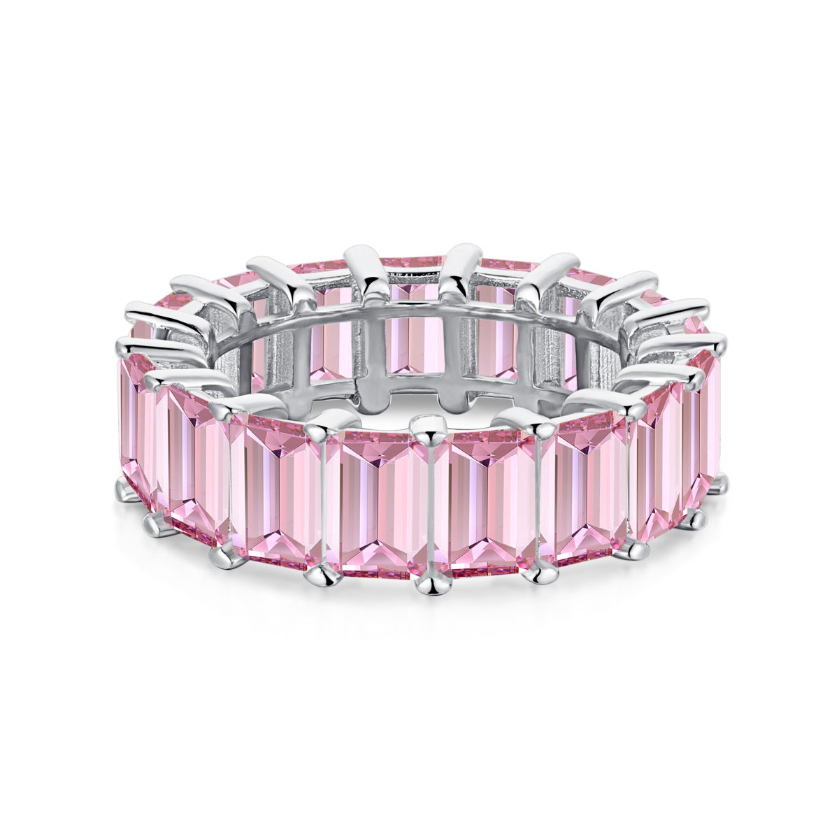 [LORA]0.75 Carat Elegant Emerald Cut Tennis Ring
