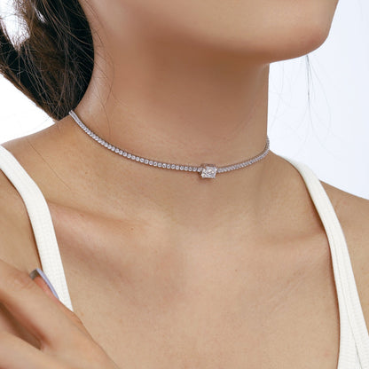 [LORA]2.0 carat Ornate Emerald Cut Necklace