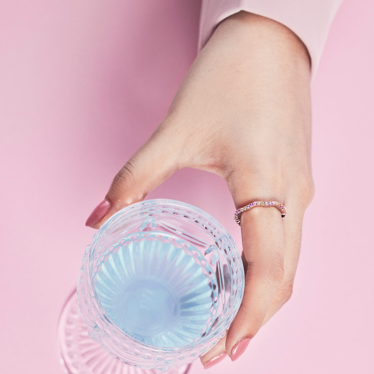 [LORA]Dainty Colorful Round Cut Party Ring