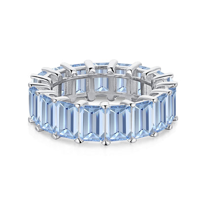 [LORA]0.75 Carat Elegant Emerald Cut Tennis Ring